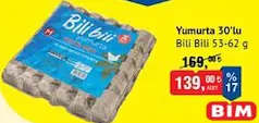 BİLİ BİLİ YUMURTA 30'LU 53-62 G fiyat ve kampanya bilgisi